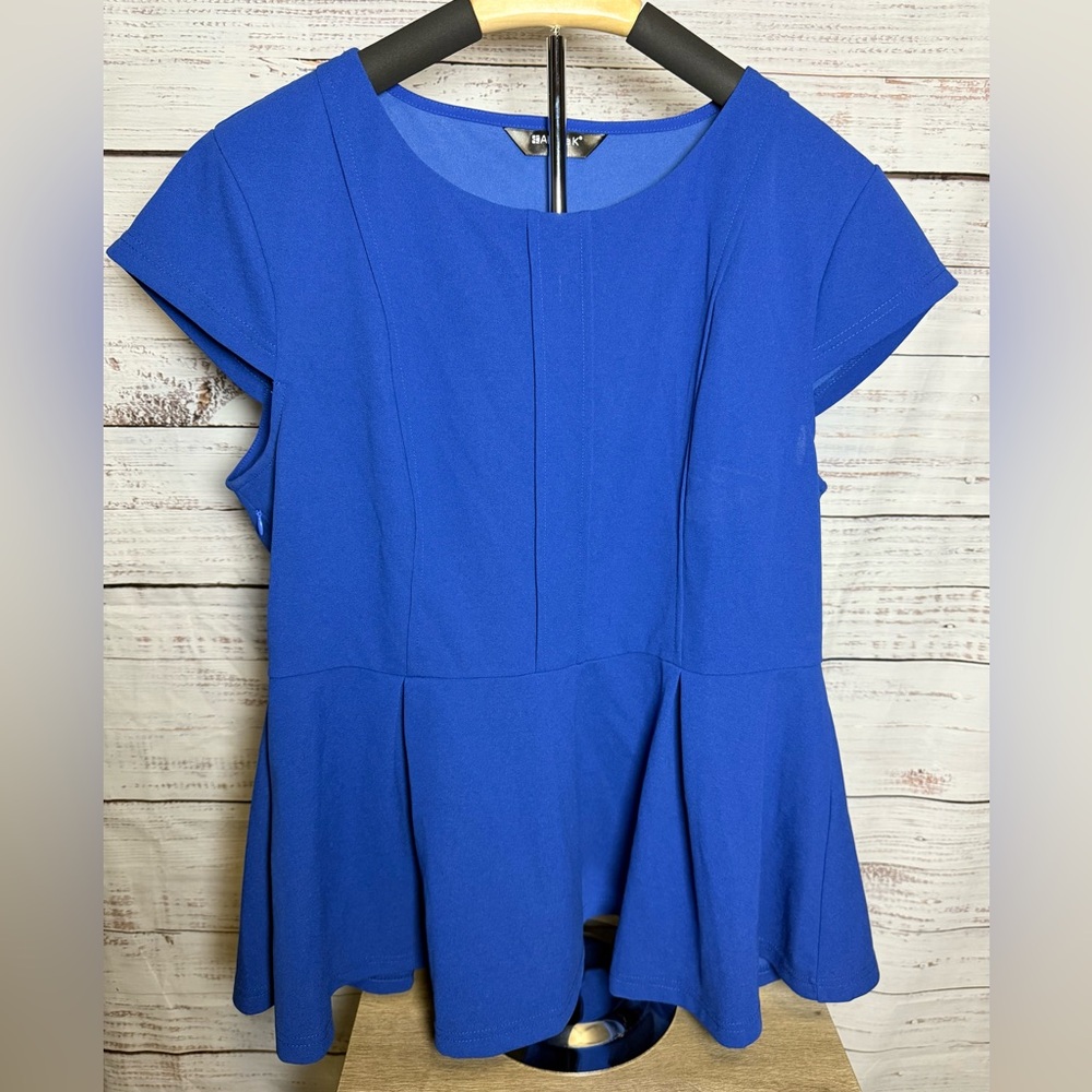 Allegra K Royal Blue Peplum Blouse (0303)
